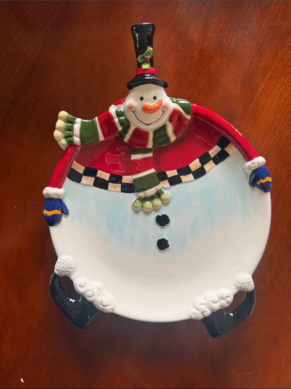 Fitz And Floyd “Sullivan The Snowman” Ceramic Canapé Plate
